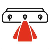 Wall Hook icon in red color vector