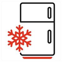 Refrigerator icon in red color vector
