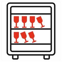 Bar Cabinet icon in red color vector