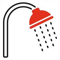 Shower icon in red color vector