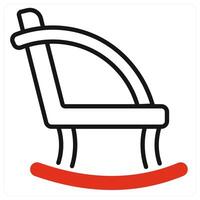 Rocking Chair icon in red color vector