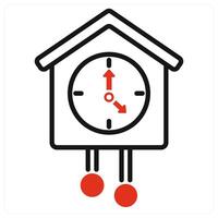 Clock icon in red color vector