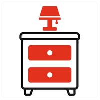 Side Table icon in red color vector