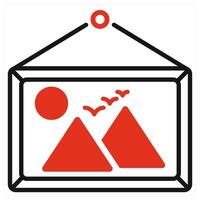 Painting icon in red color vector