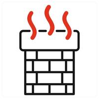 Chimney icon in red color vector