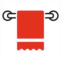 Towel Holder icon in red color vector