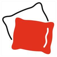 Pillow icon in red color vector
