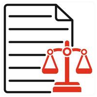 Balance Sheet icon in red color vector