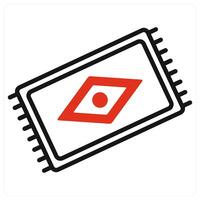 Mat icon in red color vector