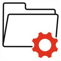 File Setting and configuration icon in red color vector