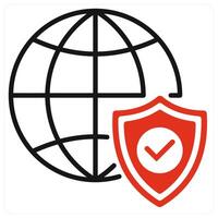 Global Compliance icon in red color vector
