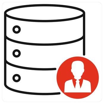 User Data icon in red color vector