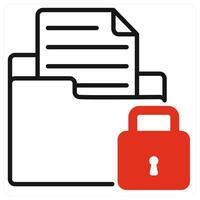 Personal File Storage icon in red color vector
