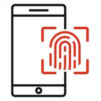Biometric icon in red color vector