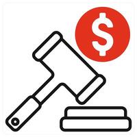 Gdpr Fine icon in red color vector