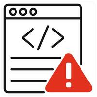Website Error icon in red color vector