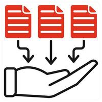 Collect Data icon in red color vector