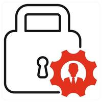 Access Control icon in red color vector