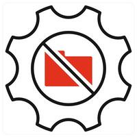 Restriction Of Processing icon in red color vector