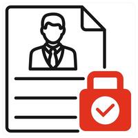Personal Data icon in red color vector