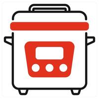 Electric Cooker icon in red color vector