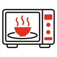Microwave icon in red color vector