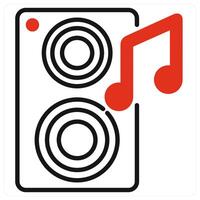 altavoz icono en rojo color vector