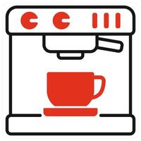 Coffee Maker icon in red color vector