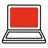 Laptop icon in red color vector