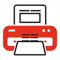 Printer icon in red color vector