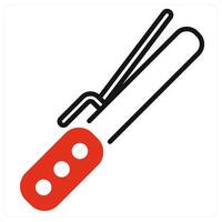 Curling Iron icon in red color vector