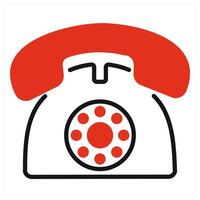 Telephone icon in red color vector