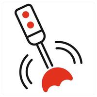 Hand Blender icon in red color vector