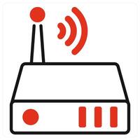Router icon in red color vector