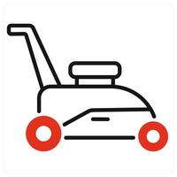 Grass Trimmer icon in red color vector