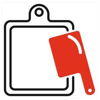 Chopping Board icon in red color vector