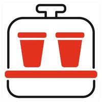 Yogurt Maker icon in red color vector