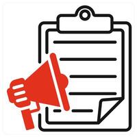 Content Marketing icon in red color vector
