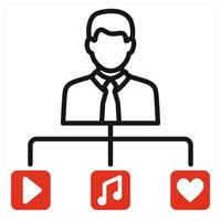 User Generated Content icon in red color vector