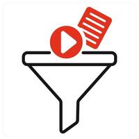 Content Filter icon in red color vector