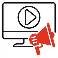 Promotion icon in red vector