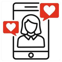 Influencer icon in red color vector