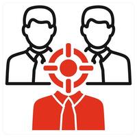 Target Audience icon in red color vector