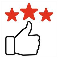 Review icon in red color vector