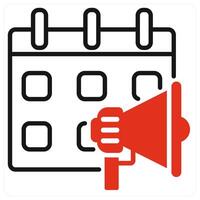 Event Promotion icon in red color vector