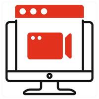 Website icon in red color vector