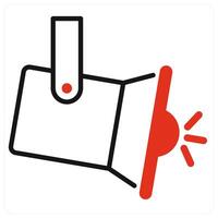 Spotlight icon in red color vector