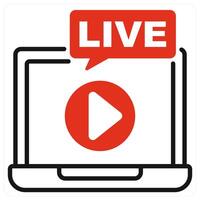Live icon in red color vector
