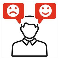 Emotion icon in red color vector