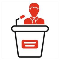 Speech icon in red color vector